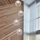 Lustre Quatro Cnidário Ac. Cristal Para Pé Direito Alto