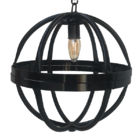 Lustre Redondo Artesanal De Uma Lâmpada Em Ferro Para Casa