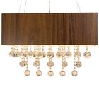 Lustre Retangular Com Cristais 60cm Imbuia