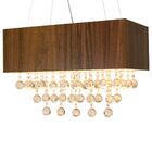 Lustre Retangular Com Cristais 60cm Imbuia