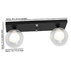 Lustre Retangular Duplo Branco Harmony Bolinha Ambar