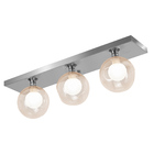 Lustre Retangular Triplo Escovado Harmony Bolinha Ambar