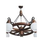 Lustre Roda De Carroça 605e Luminária Rústica 5 Lâmpadas Lumi