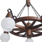 Lustre Roda De Carroça 605e Luminária Rústica 5 Lâmpadas Lumi