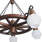 Lustre Roda De Carroça 605e Luminária Rústica 5 Lâmpadas Lumi