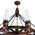 Lustre Roda De Carroça 909e Luminária Rústica 9 Lâmpadas Lumi