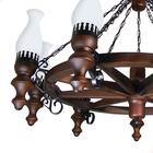 Lustre Roda De Carroça 909e Luminária Rústica 9 Lâmpadas Lumi