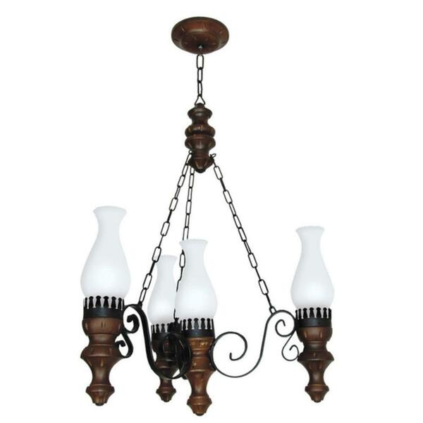 Lustre Rústico 804e Luminária Rústica 4 Lâmpadas Luminárias