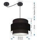 Lustre Sala De Jantar Com Desvio Vivare Md-4398 Cúpula Em Tec