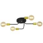 Lustre Sputnik 4 Braços Preto/dourado Quarto Sala Cozinha