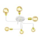 Lustre Sputnik 6 Braços Branco/dourado Quarto Sala Cozinha