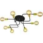 Lustre Sputnik 8 Braços Preto/dourado Quarto Sala Cozinha