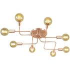 Lustre Sputnik Aranha 8 Braços Cobre Quarto Sala Cozinha