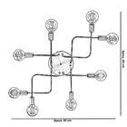 Lustre Sputnik Aranha 8 Braços Escovado Quarto Sala Cozinha