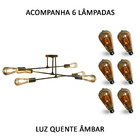 Lustre Sputnik Com 6 Lampadas Candelabro Luminaria Recepçao A