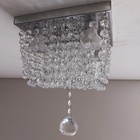 Lustre Teto Sofisticado Cristal Acrílico Base Inox 30cm Bivolt