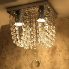 Lustre Teto Sofisticado Cristal Acrílico Base Inox 40cm Bivolt
