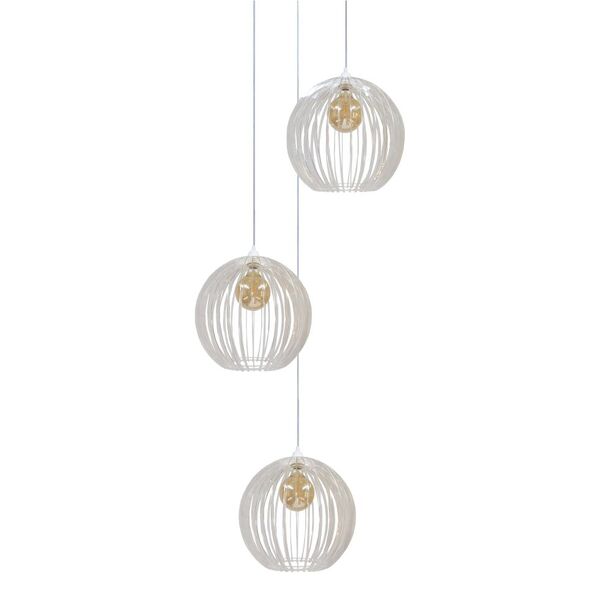 Lustre Trio Cnidário Ac. Cristal Para Pé Direito Alto