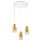 Lustre Triplo Em Led Na Cor Dourada - 10cm