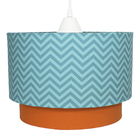 Lustre Tubular Duplo Chevron Turquesa Quarto Bebê Infantil
