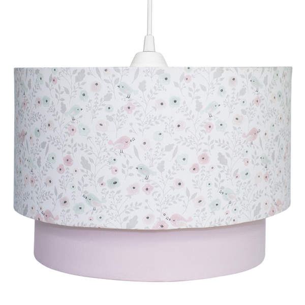 Lustre Tubular Duplo Jardim Rosa Quarto Bebê Infantil