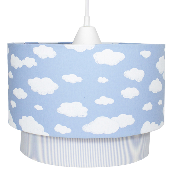 Lustre Tubular Duplo Nuvem Azul Quarto Bebê Infantil
