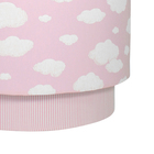 Lustre Tubular Duplo Nuvem Rosa Quarto Bebê Infantil