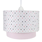 Lustre Tubular Duplo Triângulos Rosa Quarto Bebê Infantil