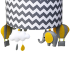 Lustre Tubular Elefante Cinza Quarto Bebê Infantil
