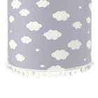 Lustre Tubular Pompom Nuvem Cinza Quarto Bebê Infantil