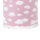 Lustre Tubular Pompom Nuvem Rosa Quarto Bebê Infantil