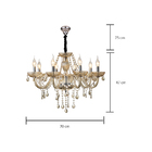 Lustre Valentina Cromado Vidro Cristal Champ 8xe14 Sl-5834