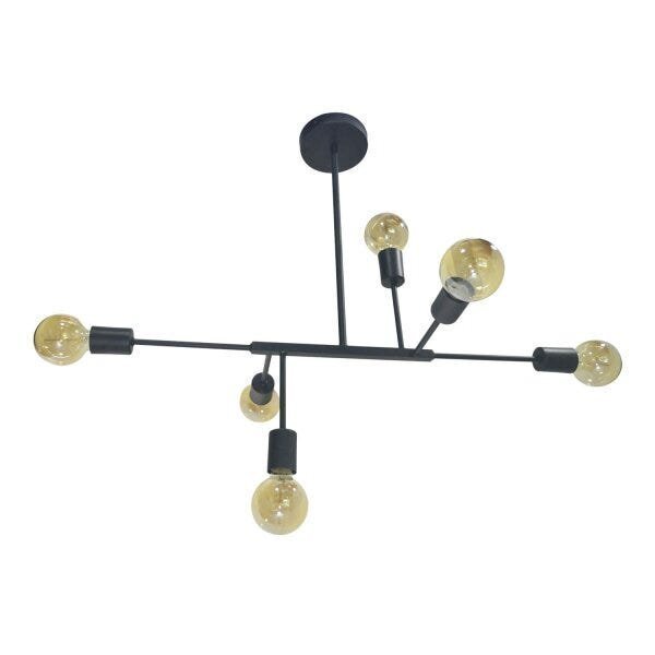 Lustre Vela Retangular Bivolt Roy Jd Molina Preto