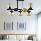 Lustre Vidro Âmbar Infinity Lux Preto