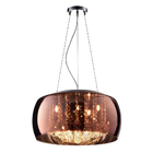 Lustre Vidro E Cristal 40cm 5 Lâmpadas Lt-002c Café - Nitrolux