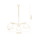 Lustre Vintage Retro Viena 3 Lamp Castanho Preto Madelustre