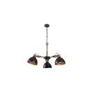 Lustre Vintage Retro Viena 3 Lamp Castanho Preto Madelustre