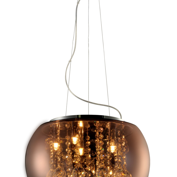 Lustre Wessex Avant Vidro 50cm 6xg9 Cobre Rosê Espelhado