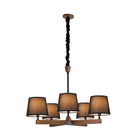 Lustre Yasmin 5 Cúpulas Preta Madeira Castanho Madelustre