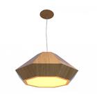 Lustre facetado Diamante 72x32cm 3xe27 Madeira freijó