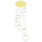 Lustres Pendentes Óctuplo Harmony Bolinha Dourado