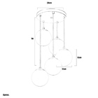 Lustres Pendentes Quíntuplo Orby Bolinha Dourado