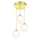 Lustres Pendentes Triplo Dourado Harmony Bolinha Ambar