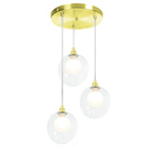 Lustres Pendentes Triplo Harmony Bolinha Dourado