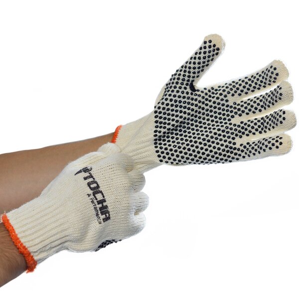 Luva De Algodão Tocha Pigmentada 4 Fios - Branca 12 Pares