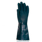 Luva De Pvc Com Punho De 36cm  Palma Áspera E Proteção Mecâni