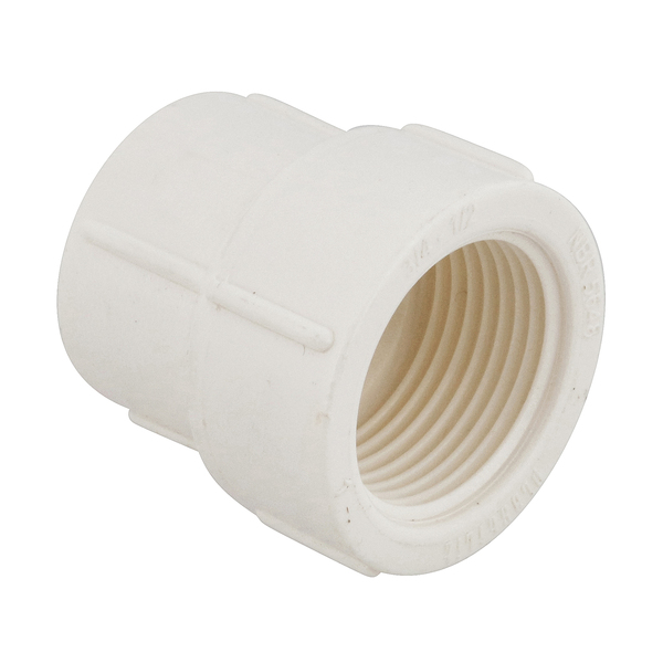 Luva de Redução PVC Branco Roscável 3/4x1/2" 25x20mm Plastilit