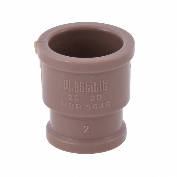 Luva de Redução Soldável Marrom 25x20mm 3/4x1/2" Plastilit