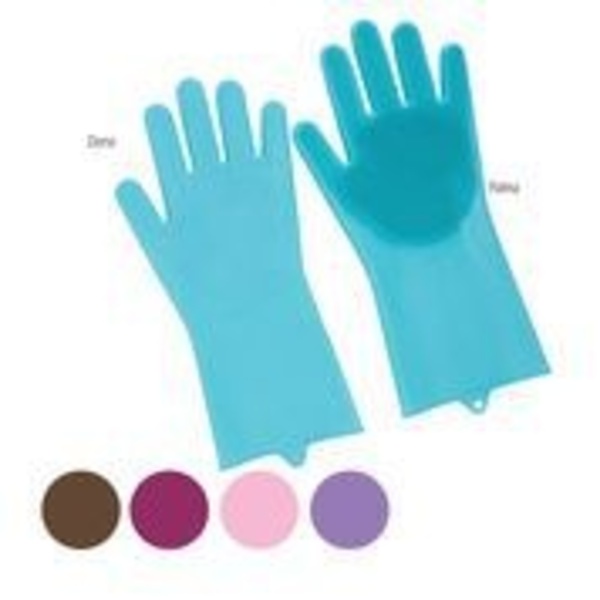 Luva De Silicone E Esponja Para Lava Louça Multiuso.