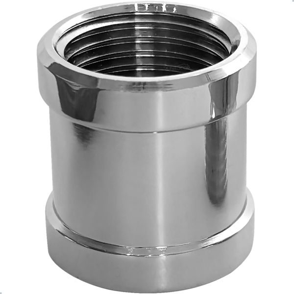 Luva Hidráulica 1/2 Polegada Latão Cromado Rosca Femea Bsp Co